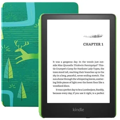 Amazon Kindle Paperwhite 5 16GB Kids Edition - Svart (inkl. Emerald Forest-deksel)